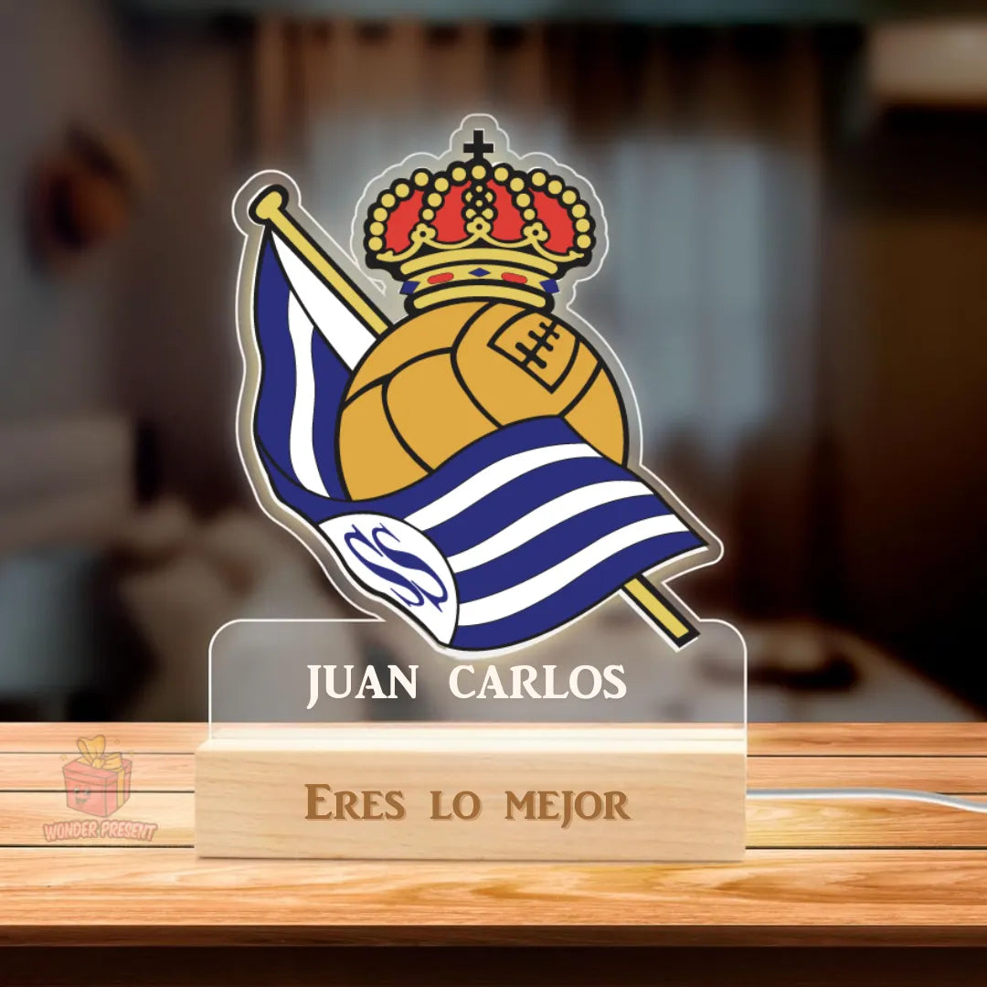 Lampara Real Sociedad Personalizada en madera