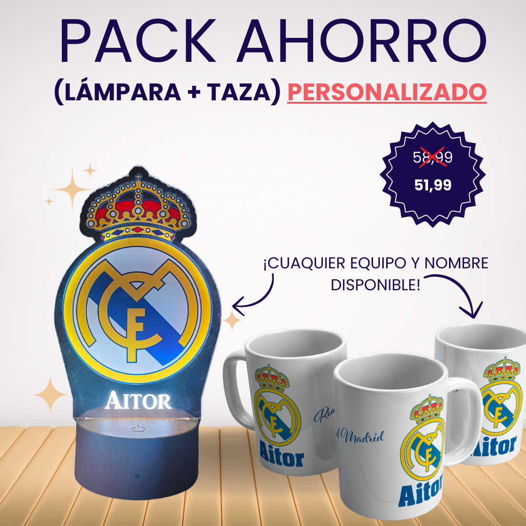 Pack Ahorro Lampara + Taza Personalizado