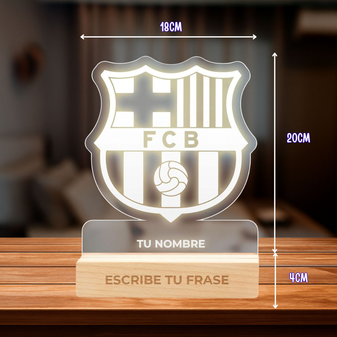 Lampara Futbol Personalizada en Madera