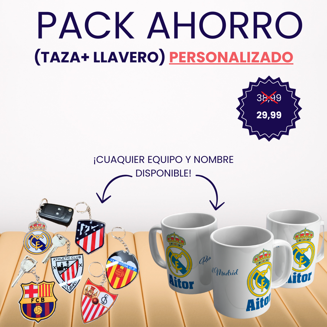 Pack Ahorro Taza+ Llavero Personalizado