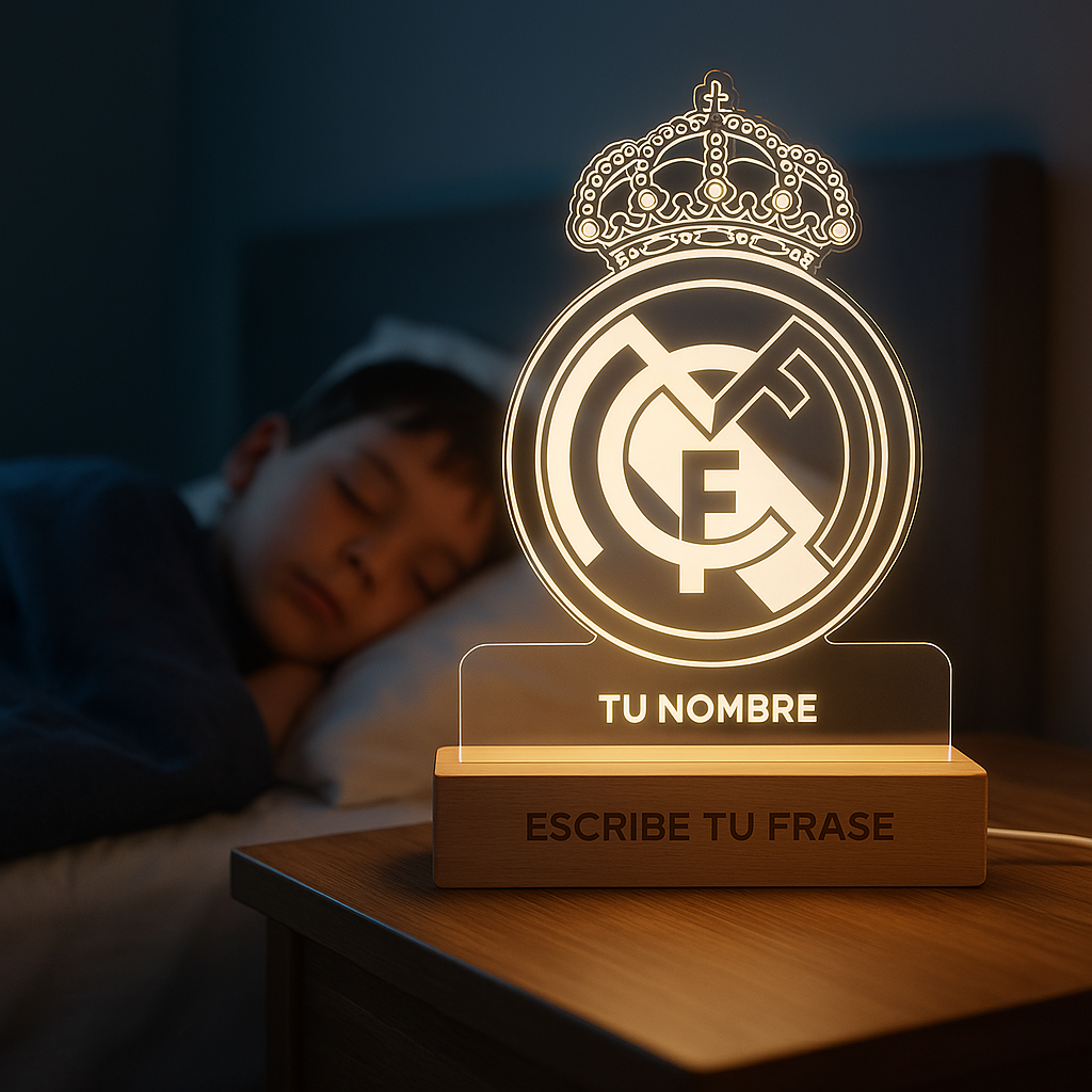 Lampara Futbol Personalizada en Madera