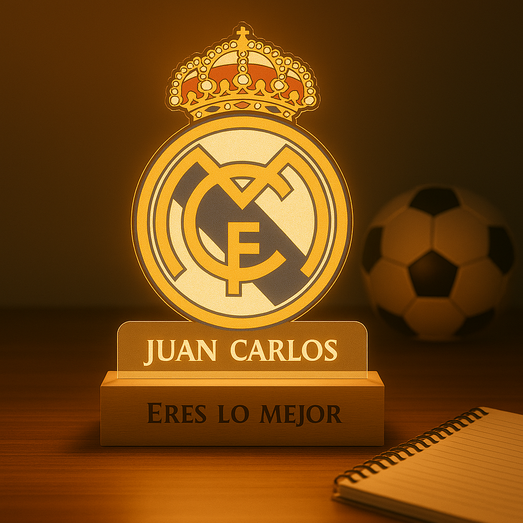 Lampara Real Madrid Personalizada en madera