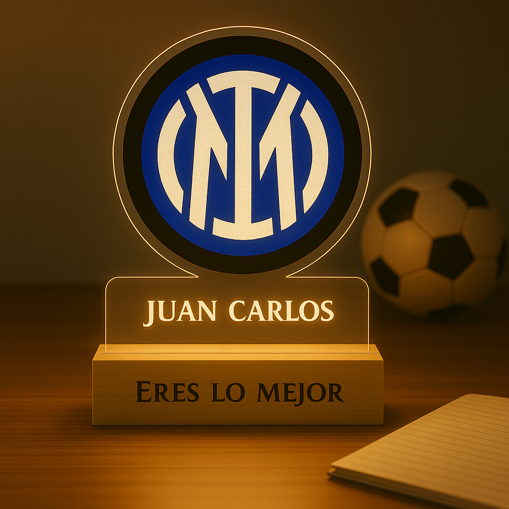 Lampara Inter Personalizada en madera