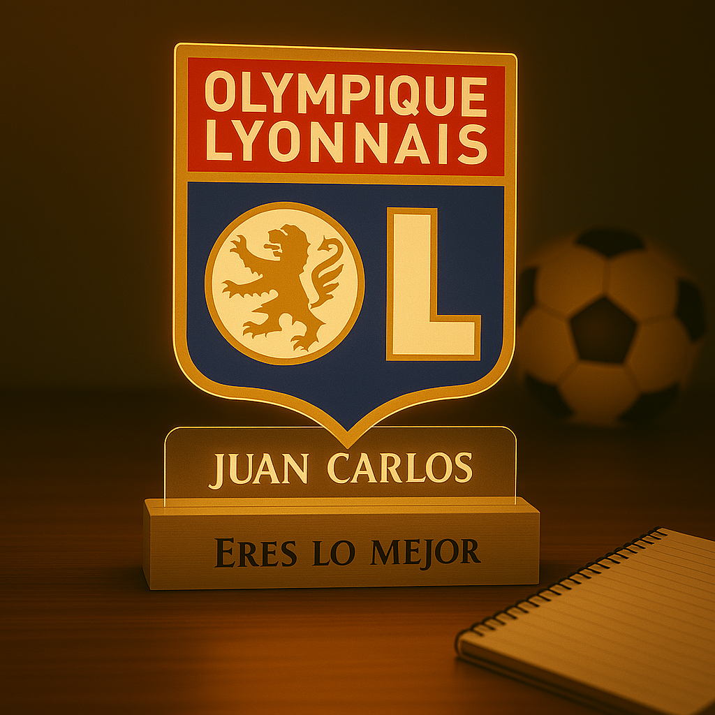 Lampara Lyon Personalizada en madera