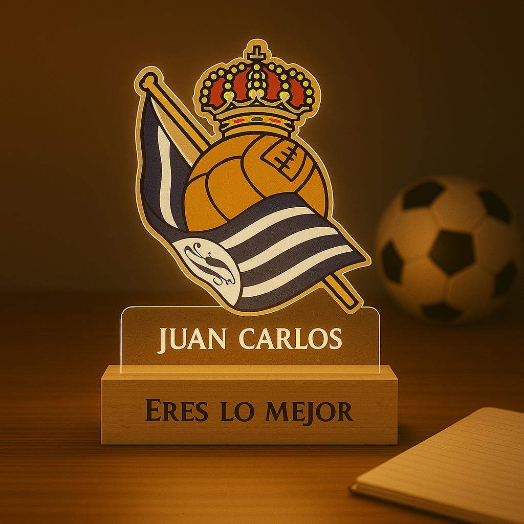 Lampara Real Sociedad Personalizada en madera