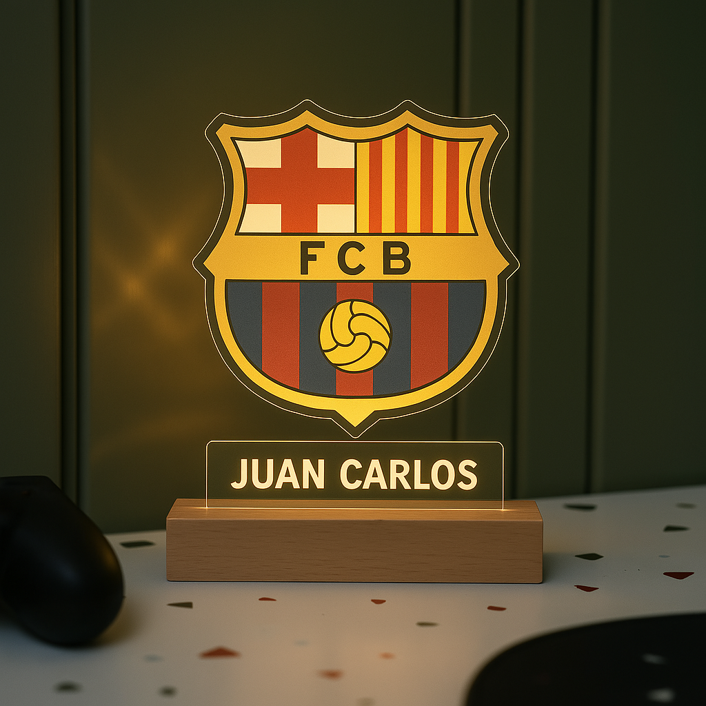 Lampara Barcelona Personalizada en madera