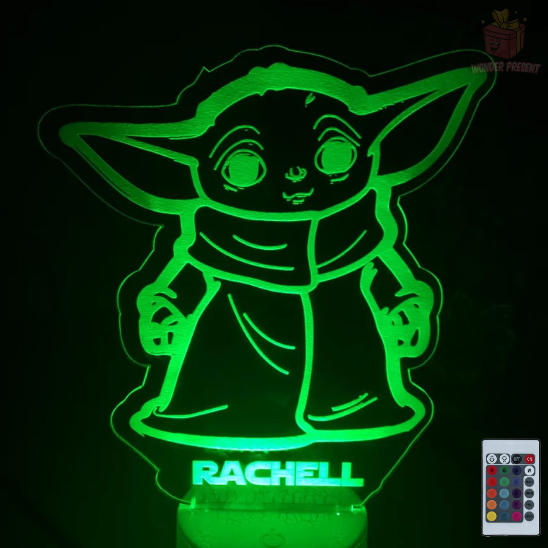 Lámpara 3D Bebe Yoda Personalizada