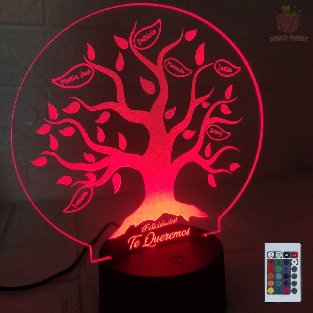 Lâmpada 3d personalizada da árvore da vida