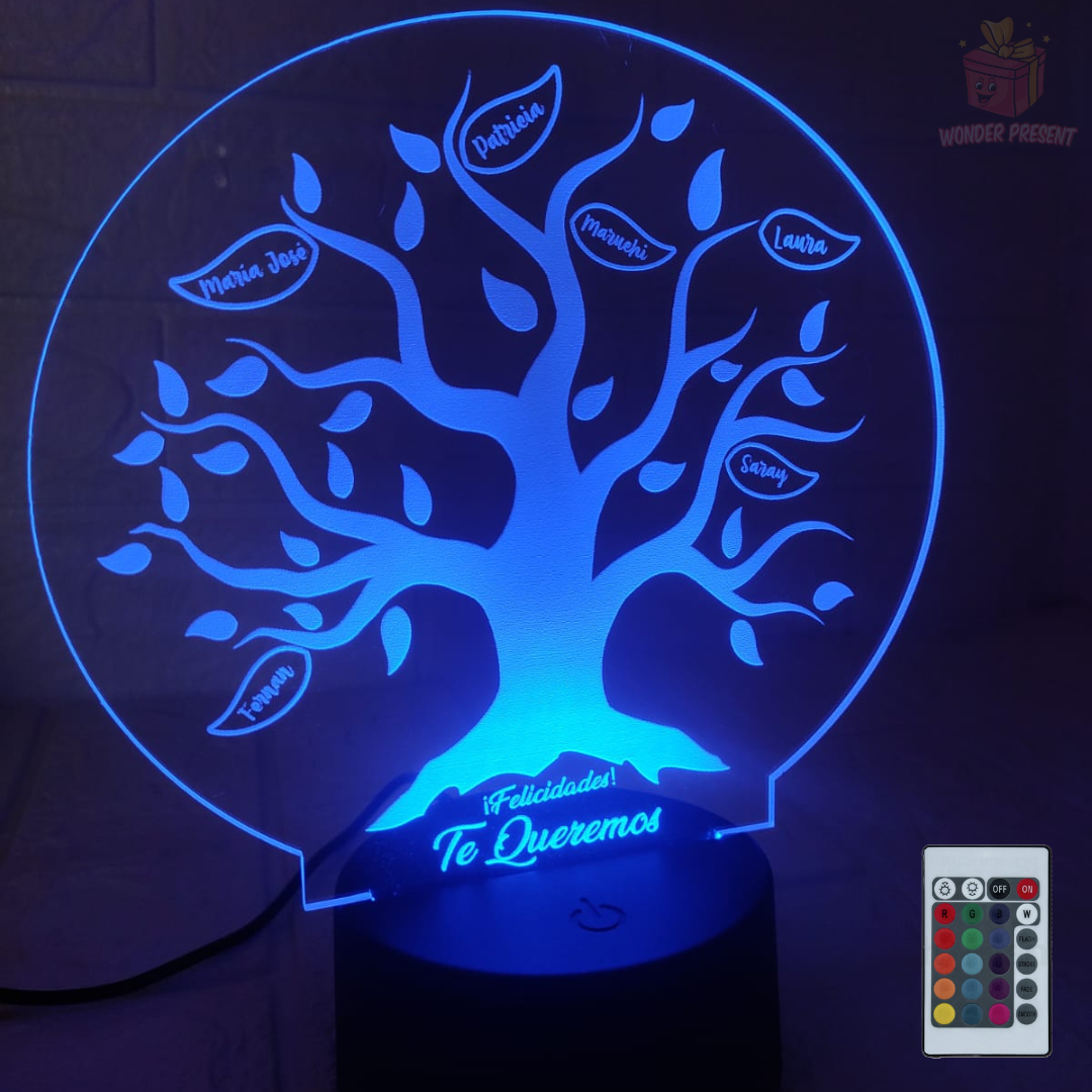Lâmpada 3d personalizada da árvore da vida