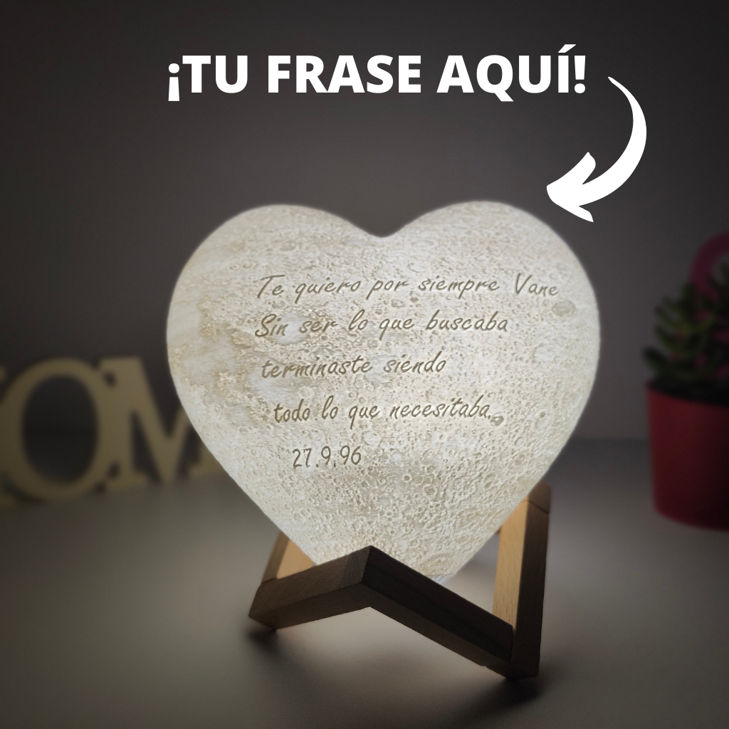 Luminária lunar 3D personalizável - The Moon Moments