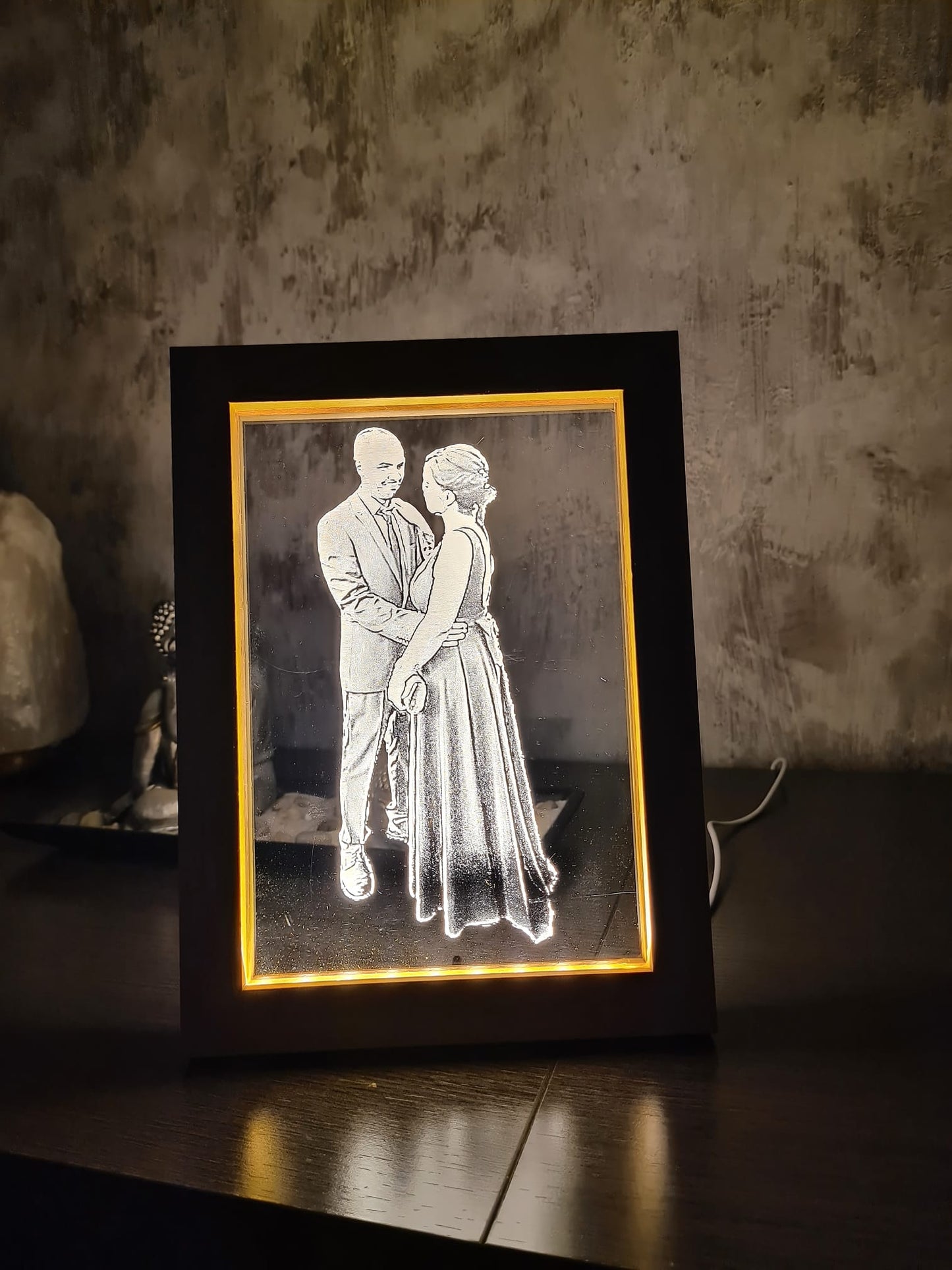 Lámpara 3D con marco personalizada