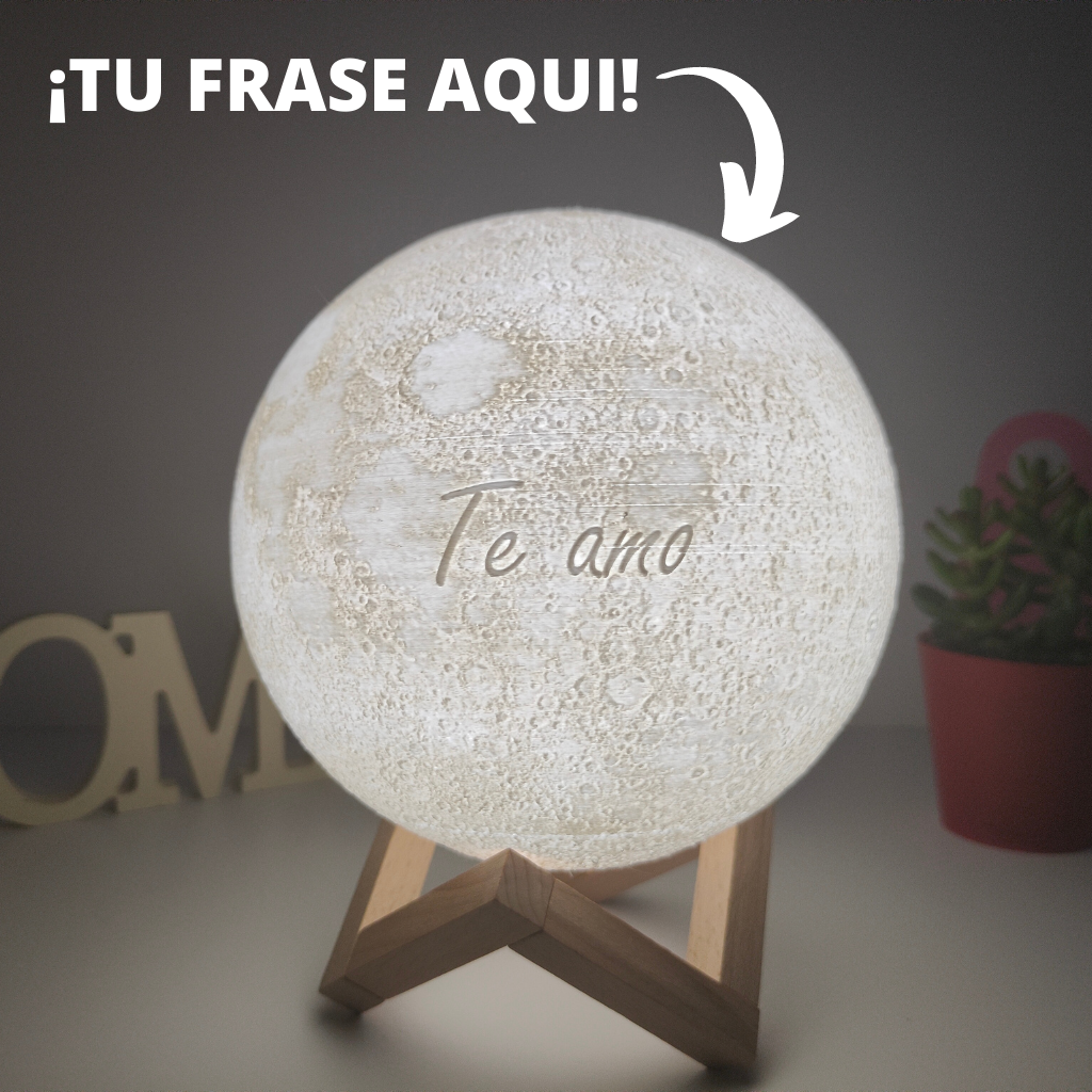 Luminária lunar 3D personalizável - The Moon Moments