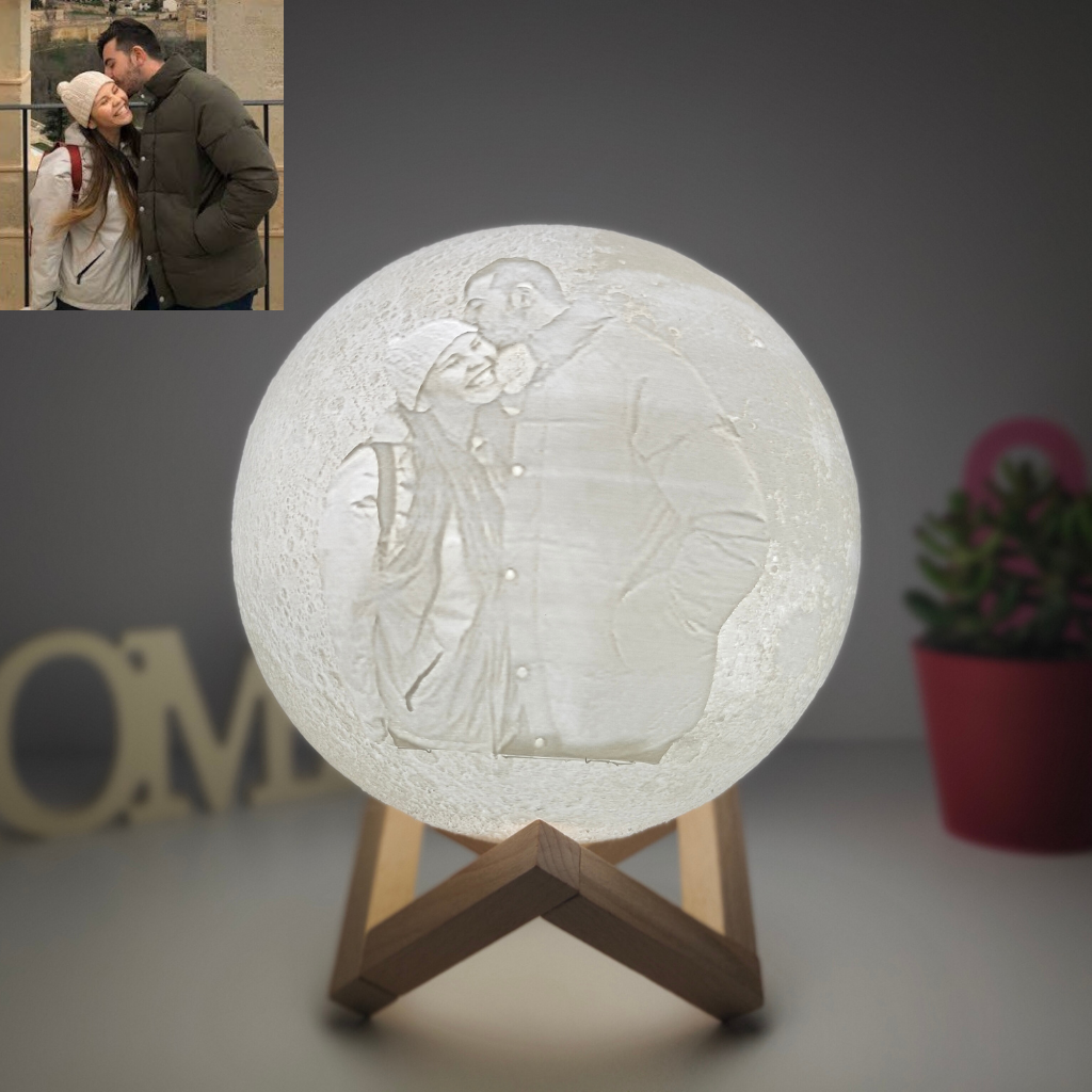 Luminária lunar 3D personalizável - The Moon Moments