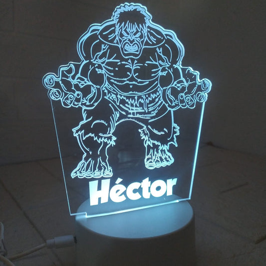 Lámpara 3D de Hulk Personalizada