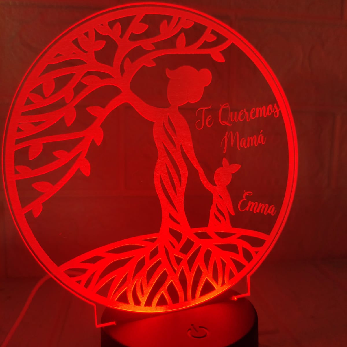 Lámpara 3D arbol de la vida Mamá Personalizada