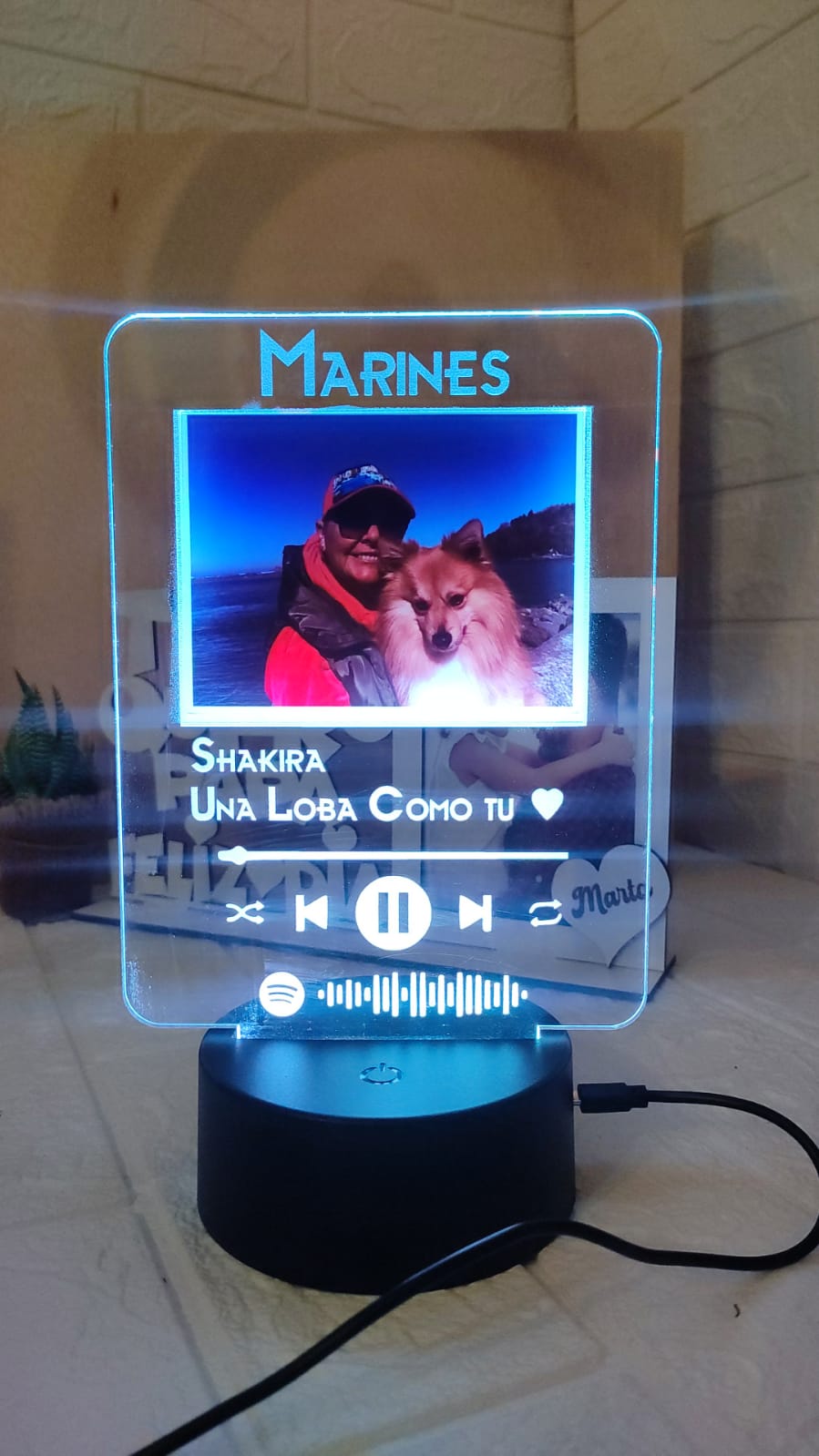 Lámpara de metacrilato personalizada Spotify